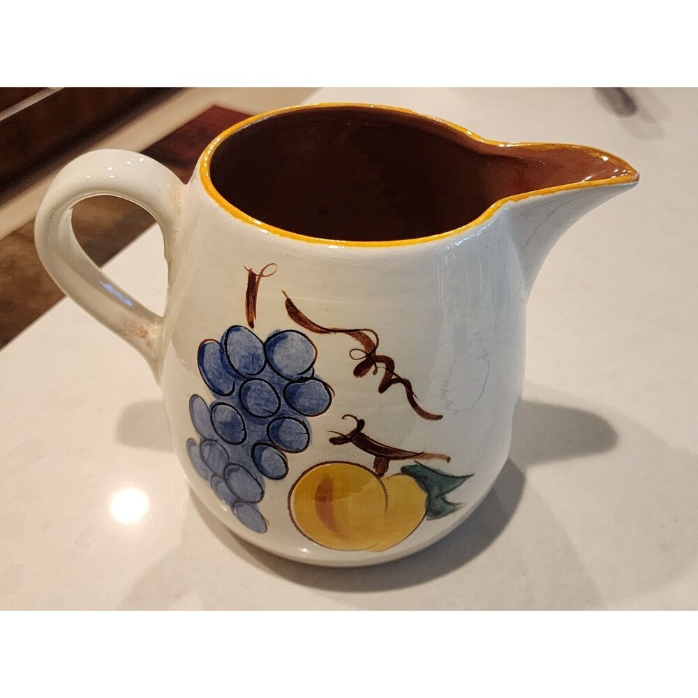 STANGL Pottery Pitcher 1 Quart Fruit Pattern